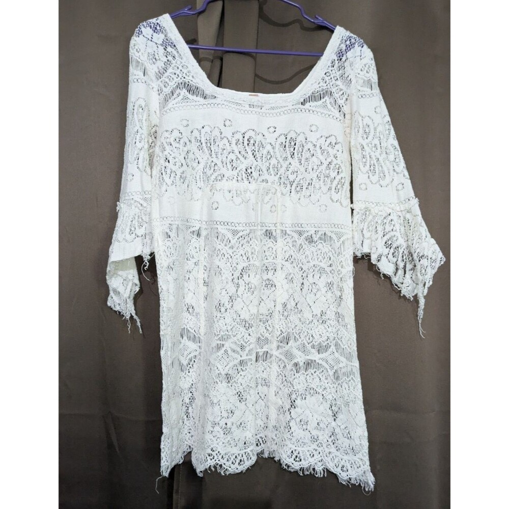 Free People Lace Crochet Coverup S Boho Hippie Beach
